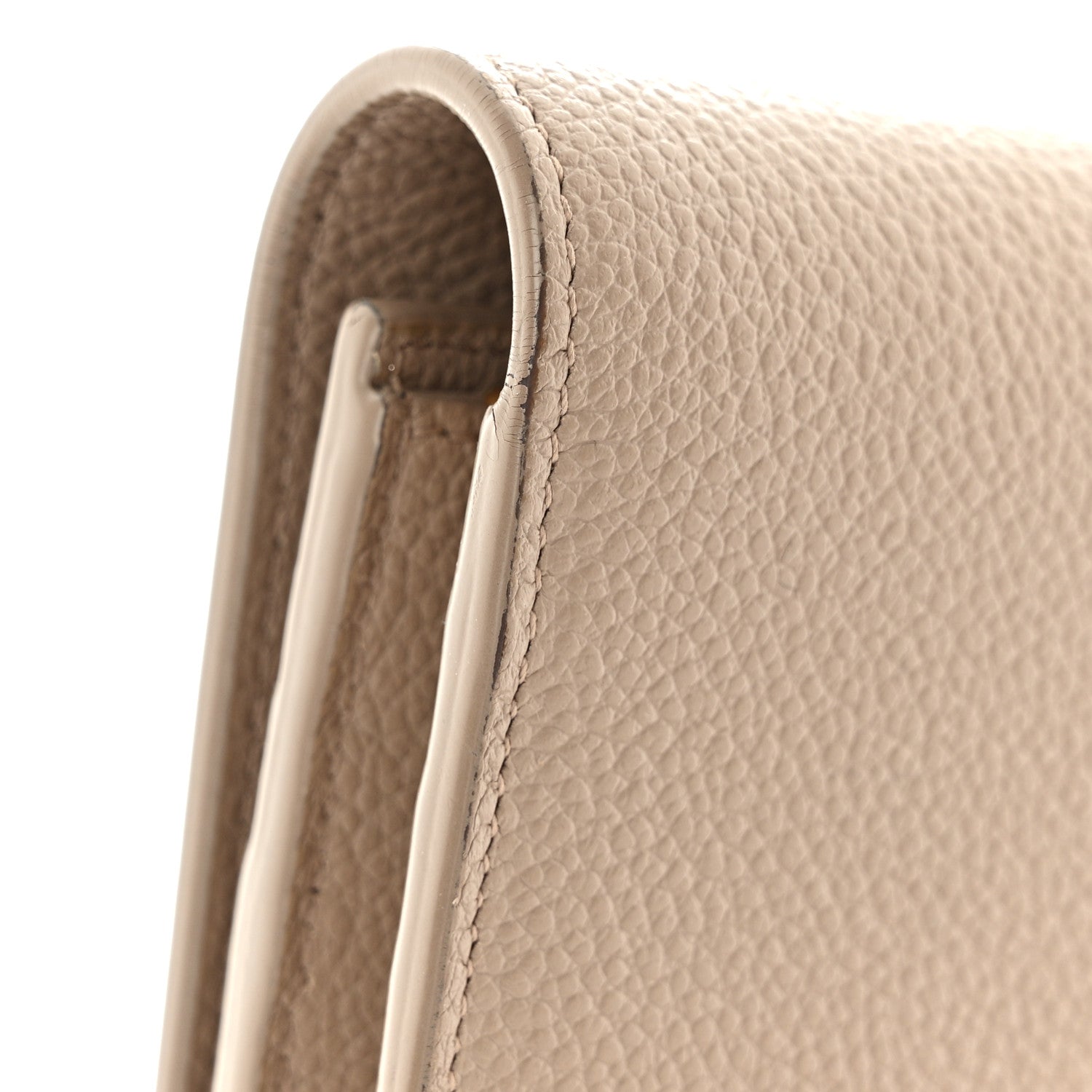 Saint Laurent Grained Calfskin Monogram Large Flap Wallet Beige 16 of 17