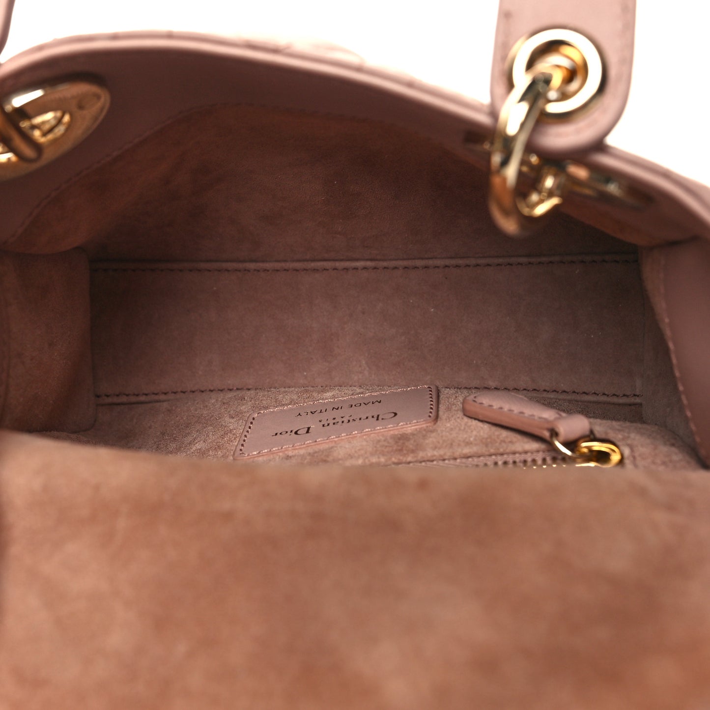 Lambskin Cannage Mini Lady Dior Blush