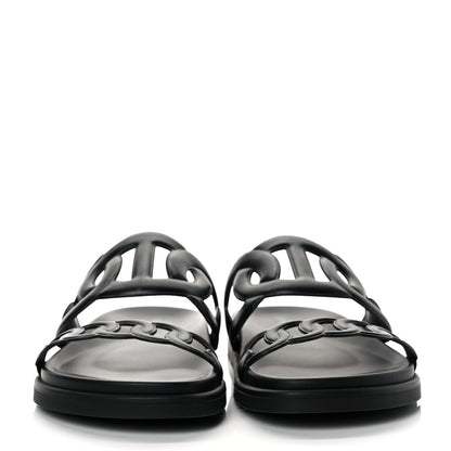 Hermes Nappa Extra Sandals 39 Black 4 of 16