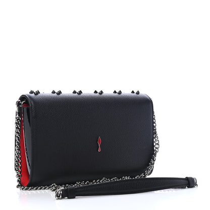 Christian Louboutin Calfskin Spikes Loubinthesky Paloma Clutch Black 2 of 4