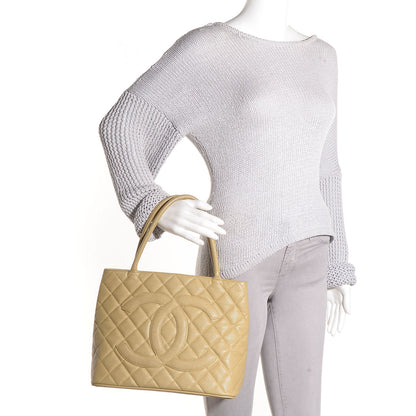 Chanel Caviar Quilted Medallion Tote Beige 2 of 8