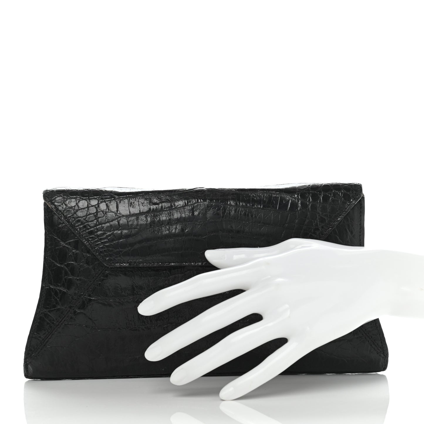 Crocodile Bar Clutch Black