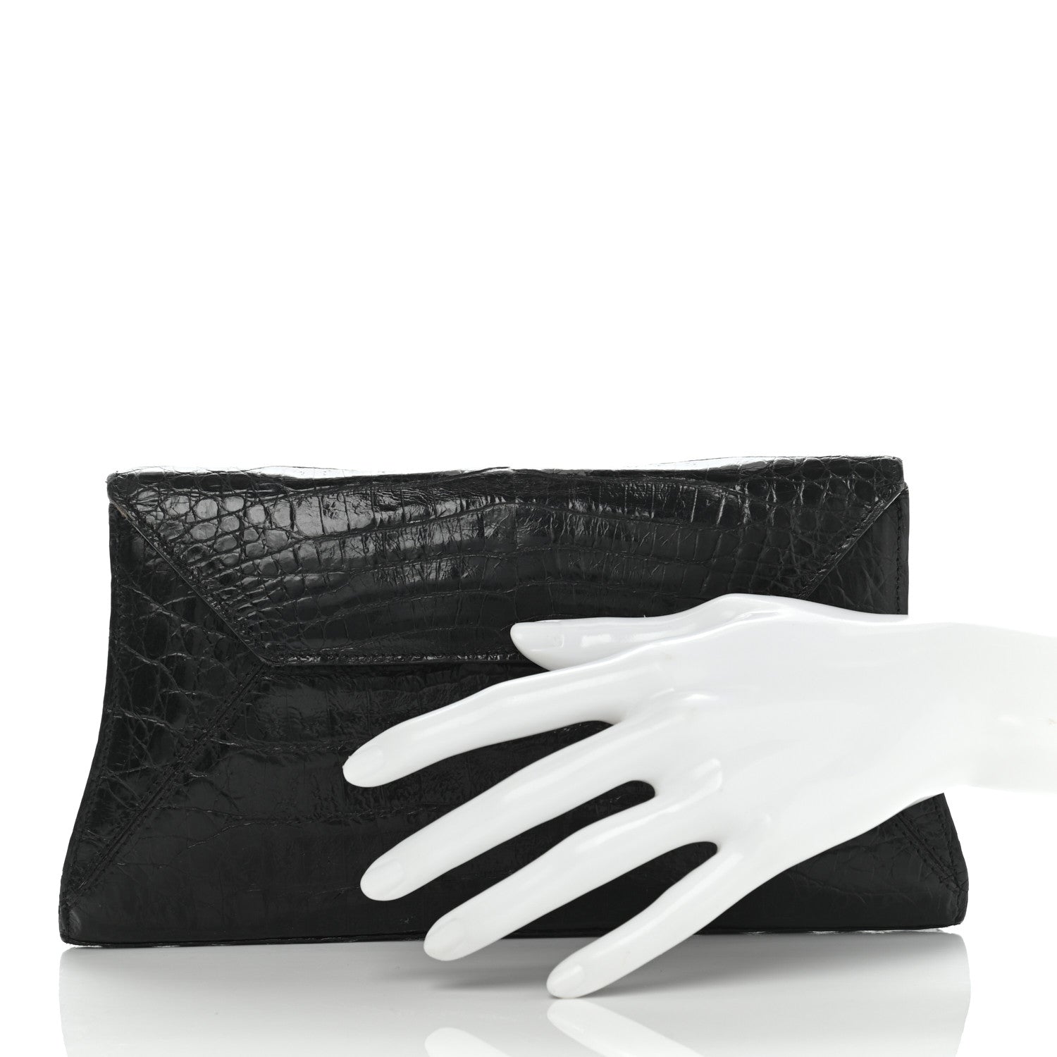 Nancy Gonzalez Crocodile Bar Clutch Black 2 of 14