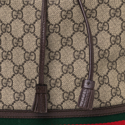 Gucci GG Supreme Monogram Web Ophidia Bucket Bag Brown 8 of 10