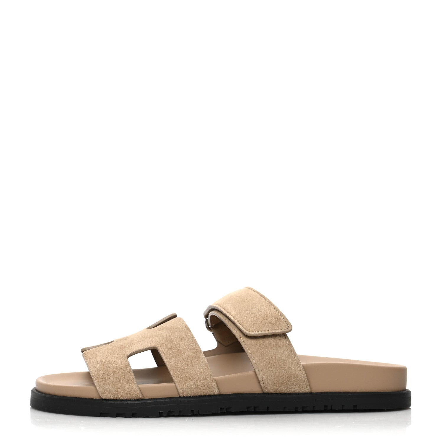 Hermes Suede Goatskin Womens Chypre Sandals 40 Beige Argile 1 of 9