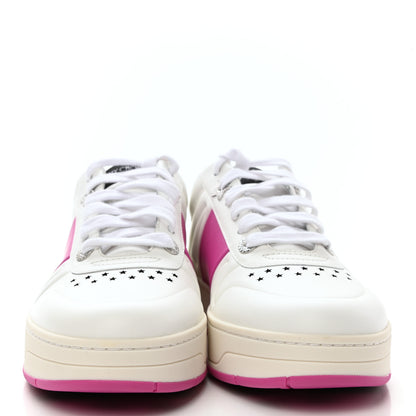 Jimmy Choo Calfskin Vinyl Striped Hawaii Flatform Sneakers 39 White Fuchsia 2 of 9