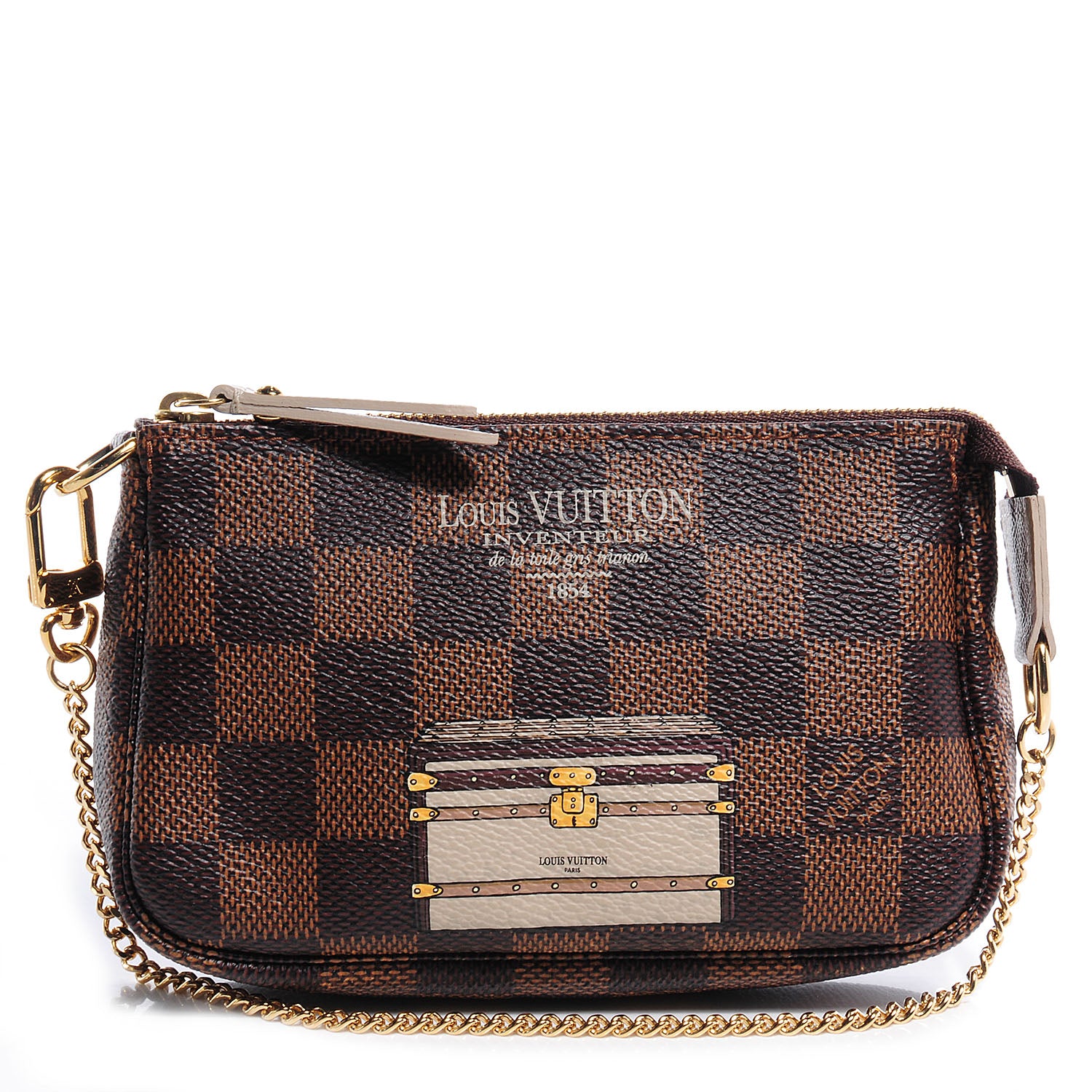 Louis Vuitton Damier Ebene Trunks and Locks Mini Pochette Accessories 1 of 7