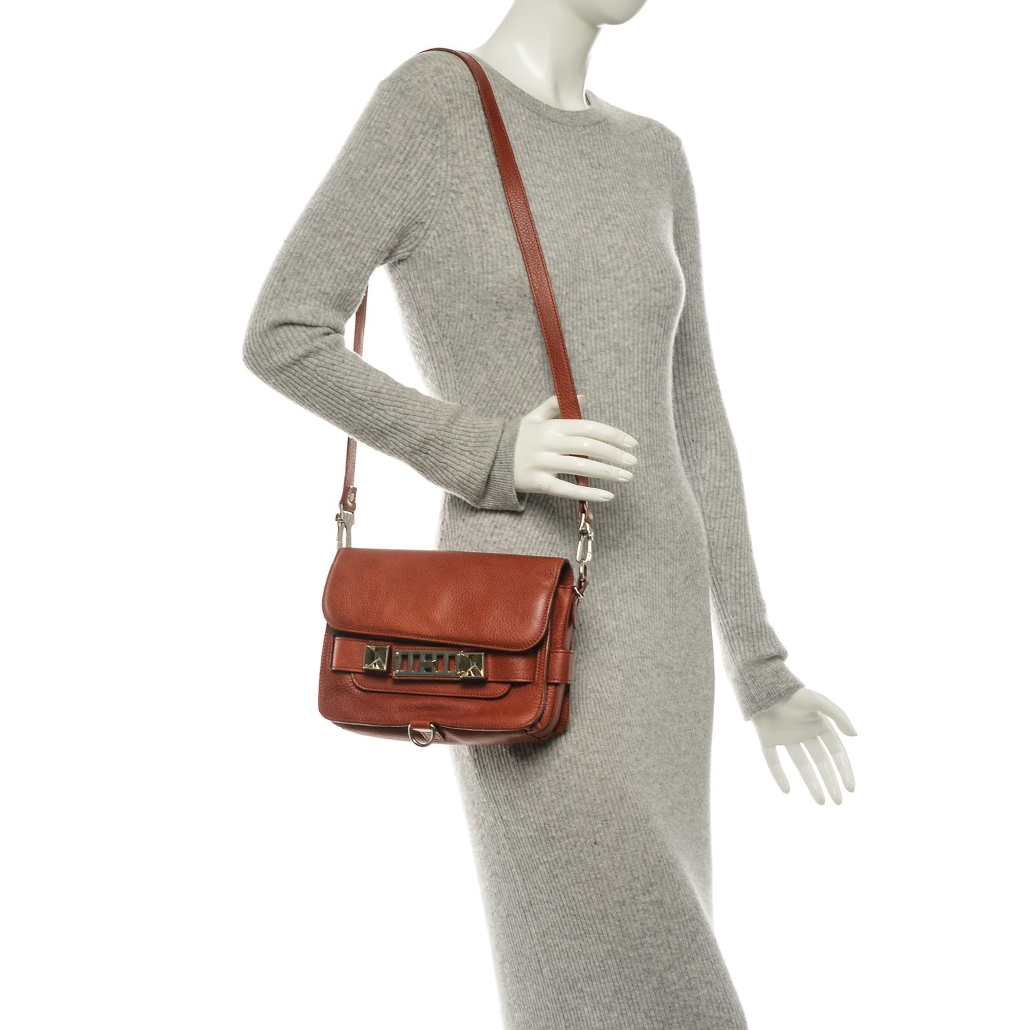 Calfskin Mini PS11 Classic Shoulder Bag Saddle
