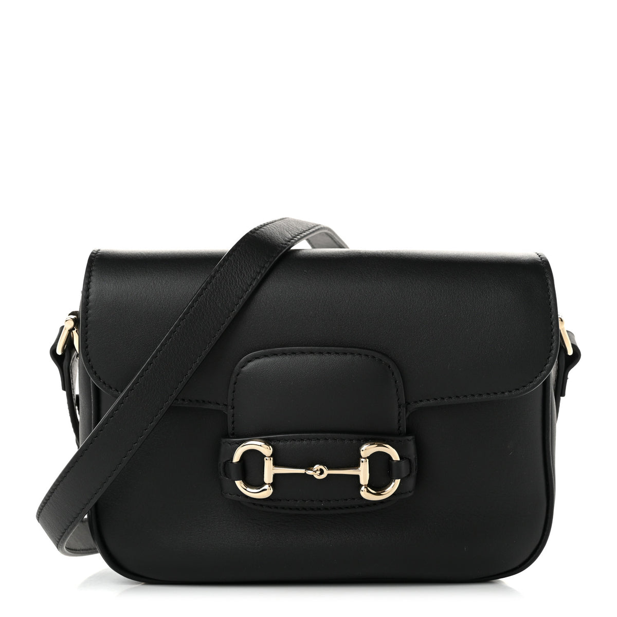 Gucci Arabella Calfskin Horsebit 1955 Soft Small Shoulder Bag Black 1 of 10