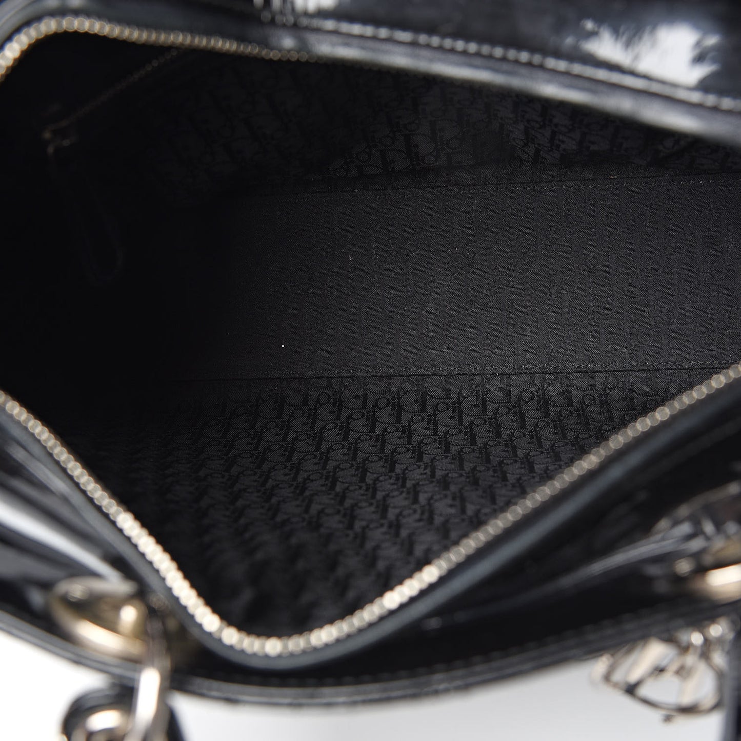 Patent Cannage Large Lady Dior Black