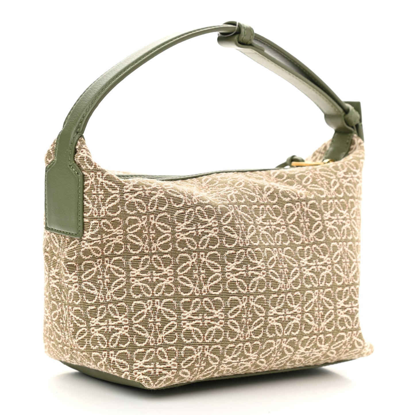 Jacquard Anagram Calfskin Small Cubi Bag Avocado Green