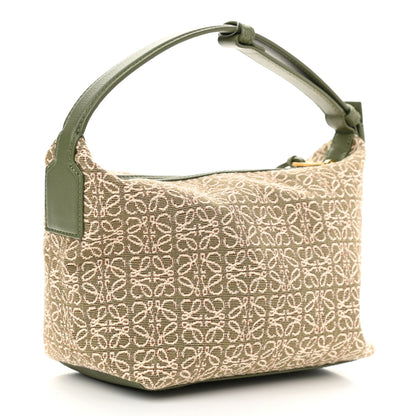 Loewe Jacquard Anagram Calfskin Small Cubi Bag Avocado Green 3 of 11