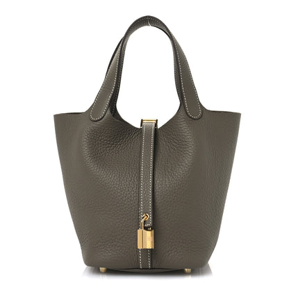 Hermes Taurillon Clemence Picotin Lock 18 PM Etoupe 1 of 11