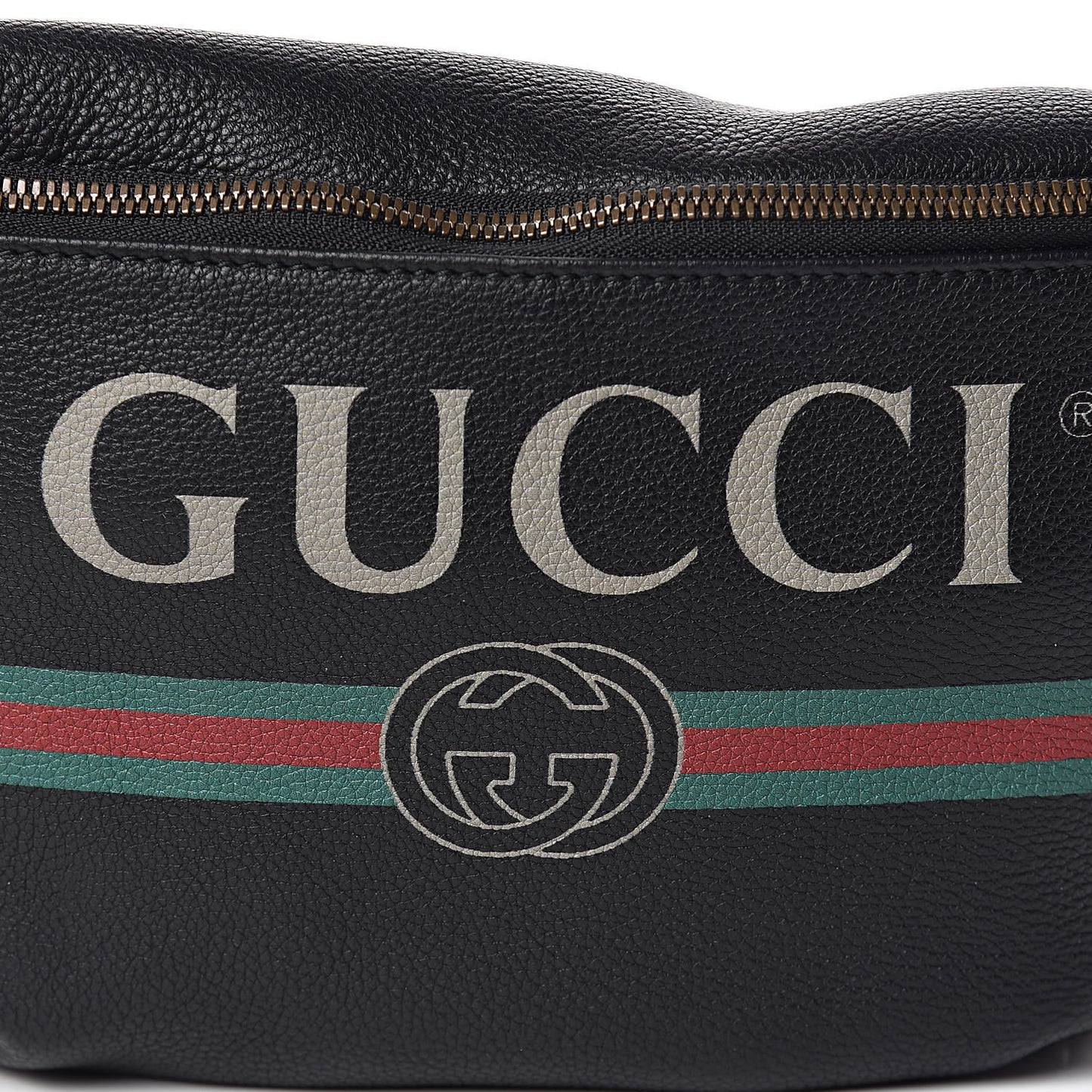 Grained Calfskin Logo Belt Bag Black