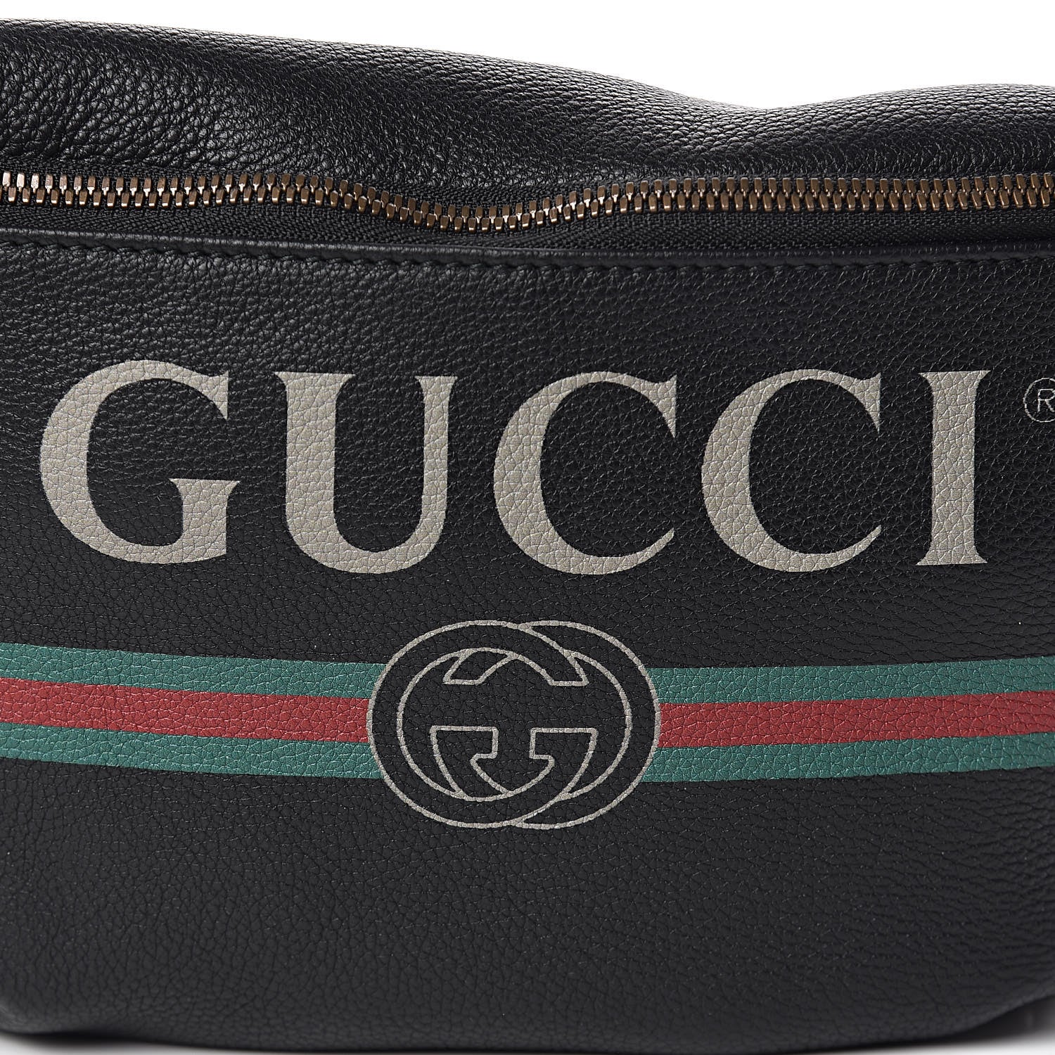 Gucci Grained Calfskin Logo Belt Bag Black 10 of 10