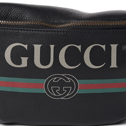Gucci Grained Calfskin Logo Belt Bag Black 10 of 10