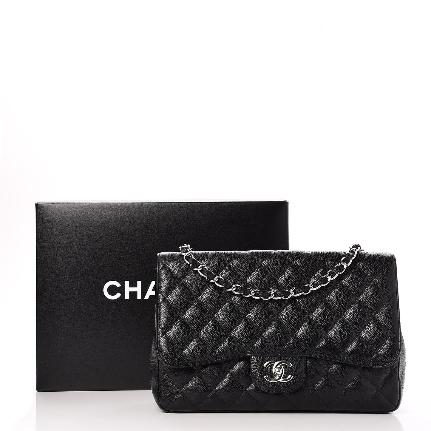 Caviar Quilted Jumbo Single Flap Black