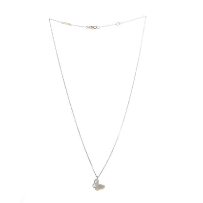 Van Cleef & Arpels 18K Yellow Gold Mother of Pearl Sweet Alhambra Butterfly Pendant Necklace 3 of 7