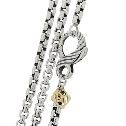 David Yurman Sterling Silver 14K Yellow Gold Long Box Chain Necklace 5 of 5