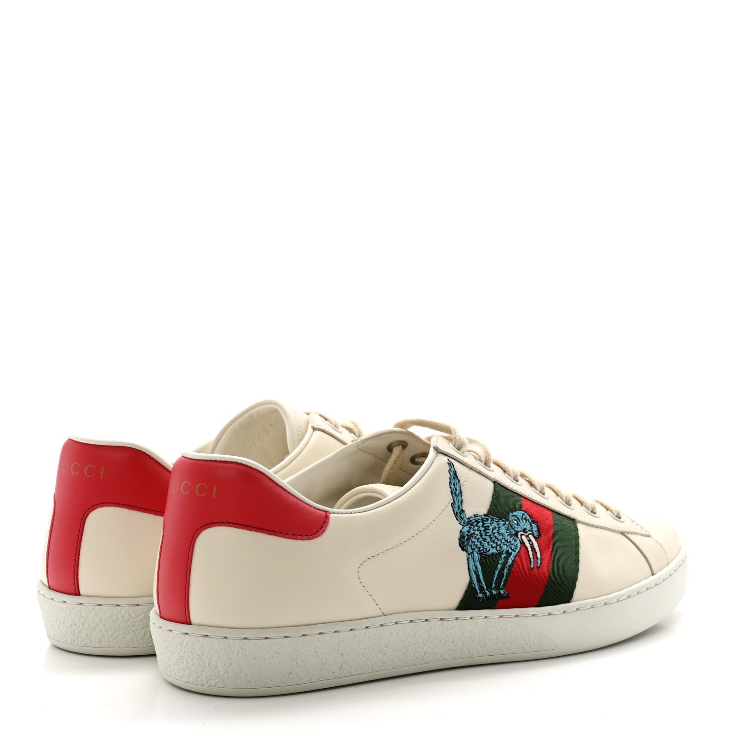 Gucci X FREYA HARTAS Calfskin Miro Soft Web Mythical Creature Embroidered Mens Ace Sneakers 9.5 New Mystic White 5 of 9