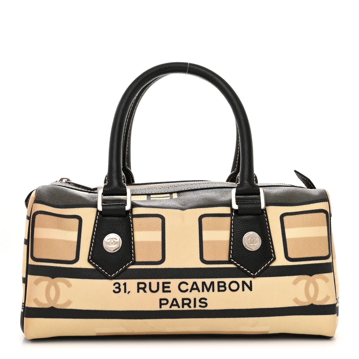 Coated Canvas Le Train Boston Bag Black