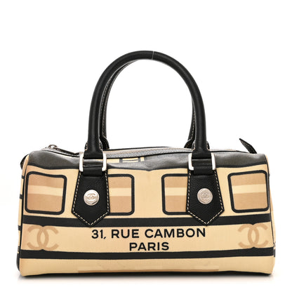 Chanel Coated Canvas Le Train Boston Bag Black 1 of 13