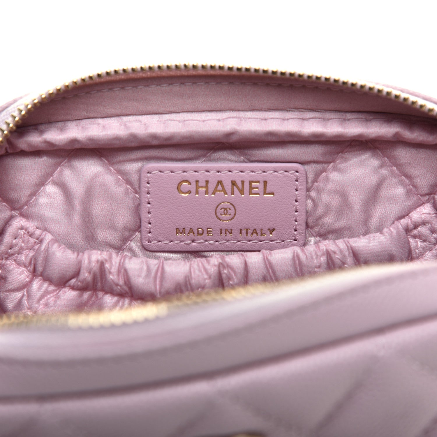 Chanel Caviar Quilted Small Curvy Pouch Cosmetic Case Light Pink 6 of 8