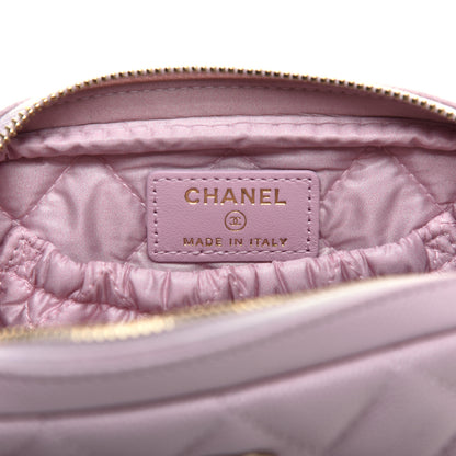 Chanel Caviar Quilted Small Curvy Pouch Cosmetic Case Light Pink 6 of 8