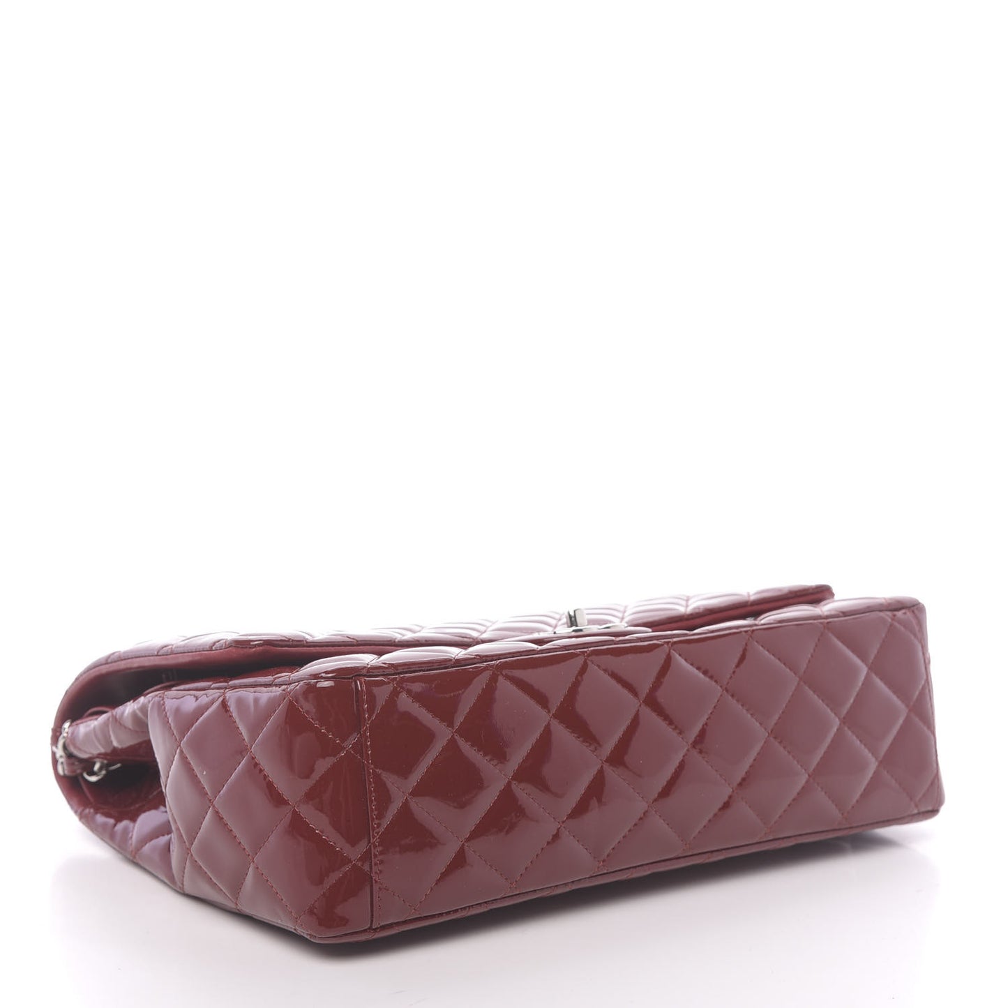 Patent Quilted Maxi Double Flap Red