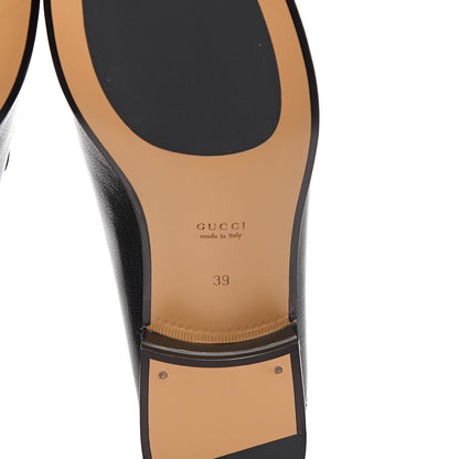 Gucci Goatskin Womens Horsebit Mid-Heel Loafers 39 Black 6 of 8