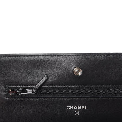 Chanel Lambskin Quilted Wallet On Chain WOC Black 11 of 15