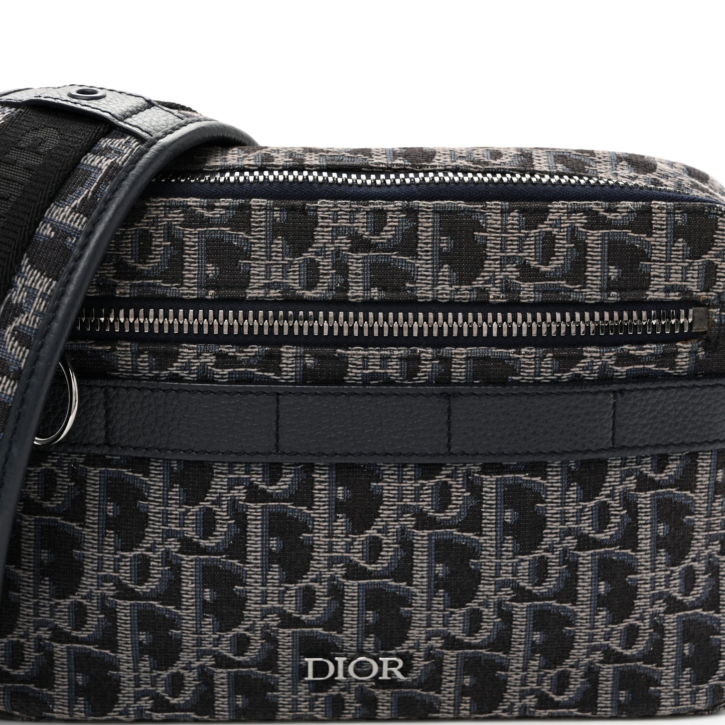 HOMME Oblique Jacquard Safari Messenger Navy Blue