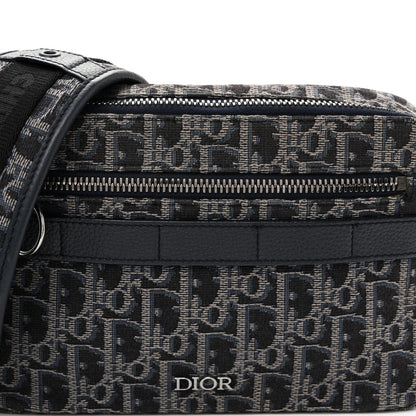 Christian Dior HOMME Oblique Jacquard Safari Messenger Navy Blue 7 of 9