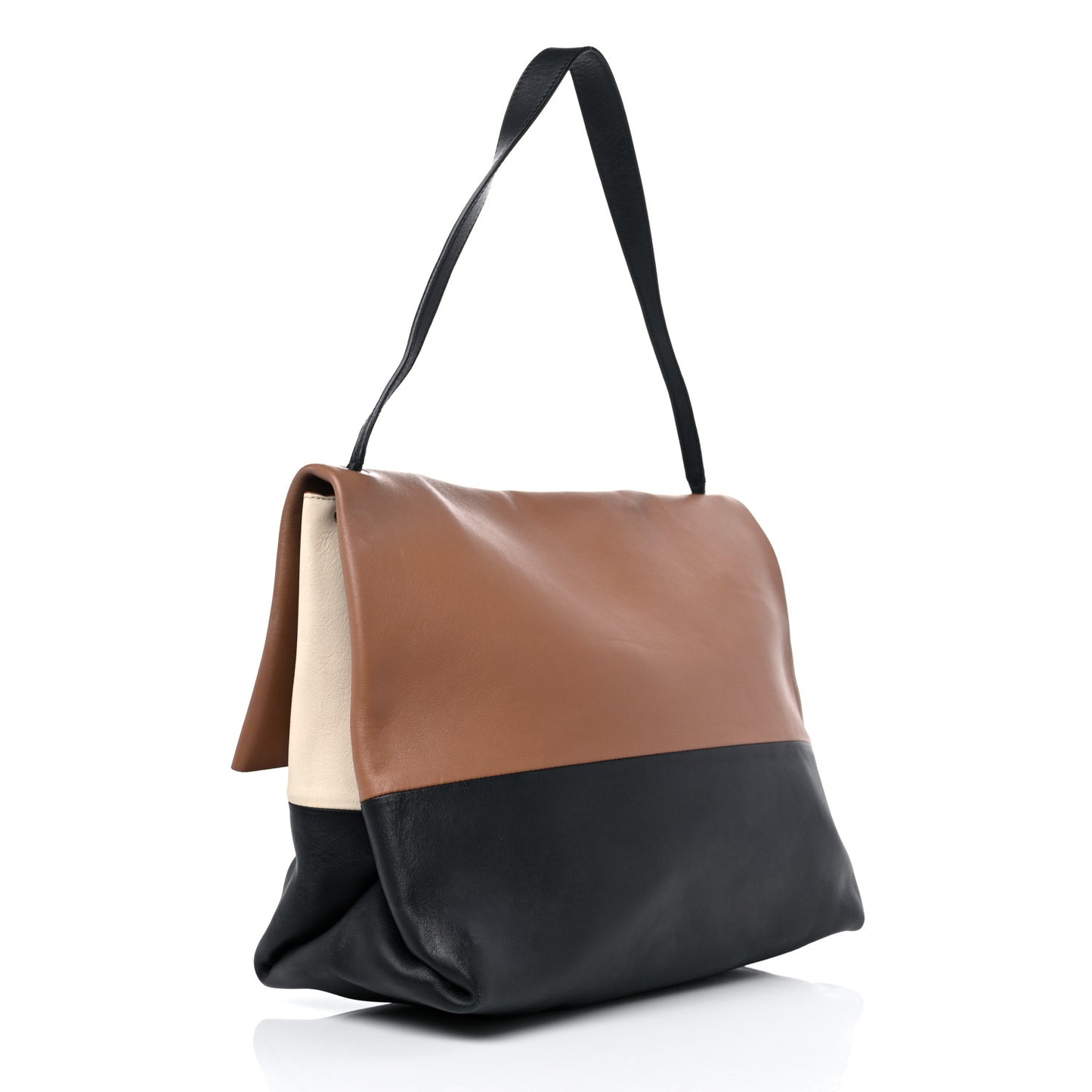 Smooth Calfskin Tri-Color All Soft Shoulder Bag Tan