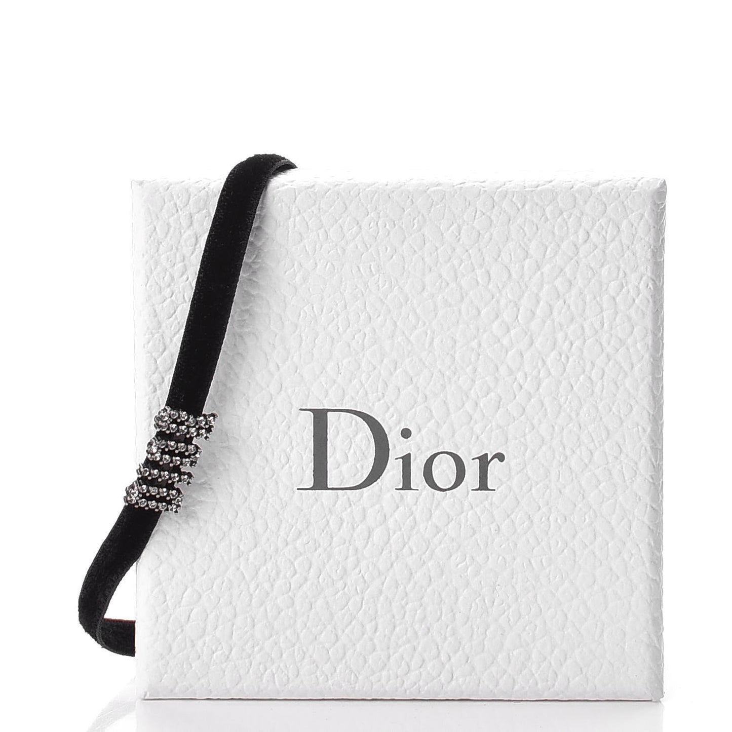 Velvet Crystal Dior Logo Choker Necklace Black White