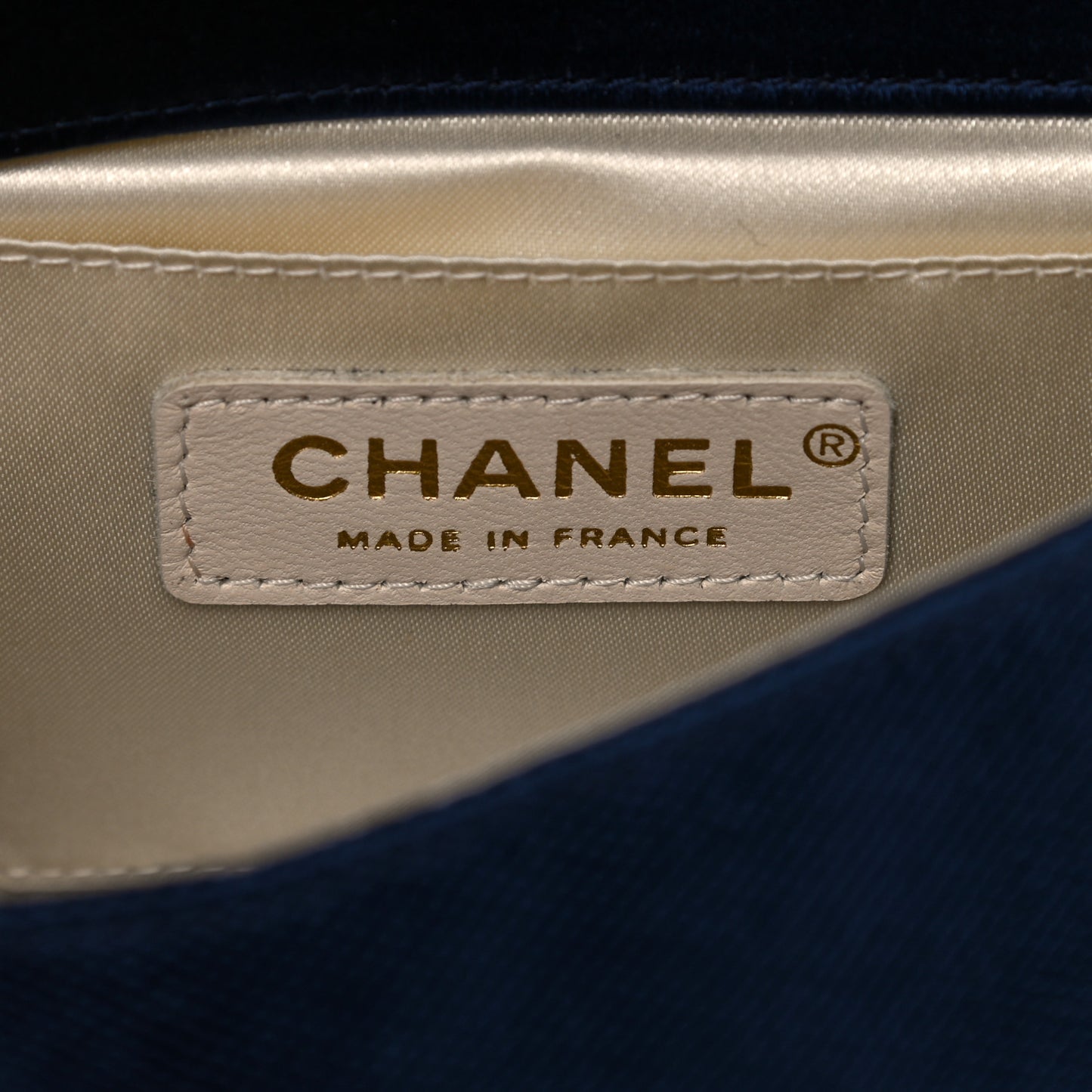 Satin Mesh Camellia Flap Navy Blue