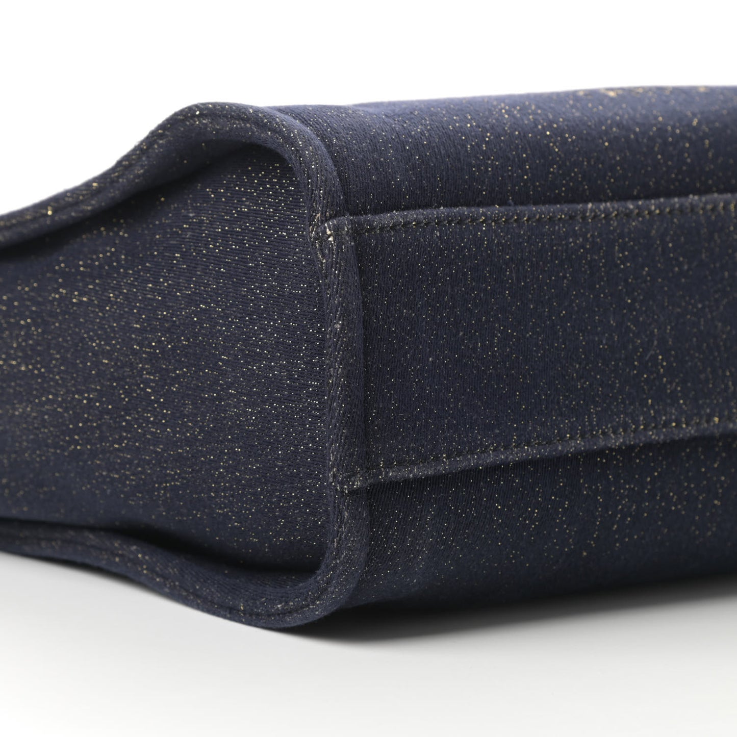 Lurex Canvas Small Deauville Tote Navy Blue Gold