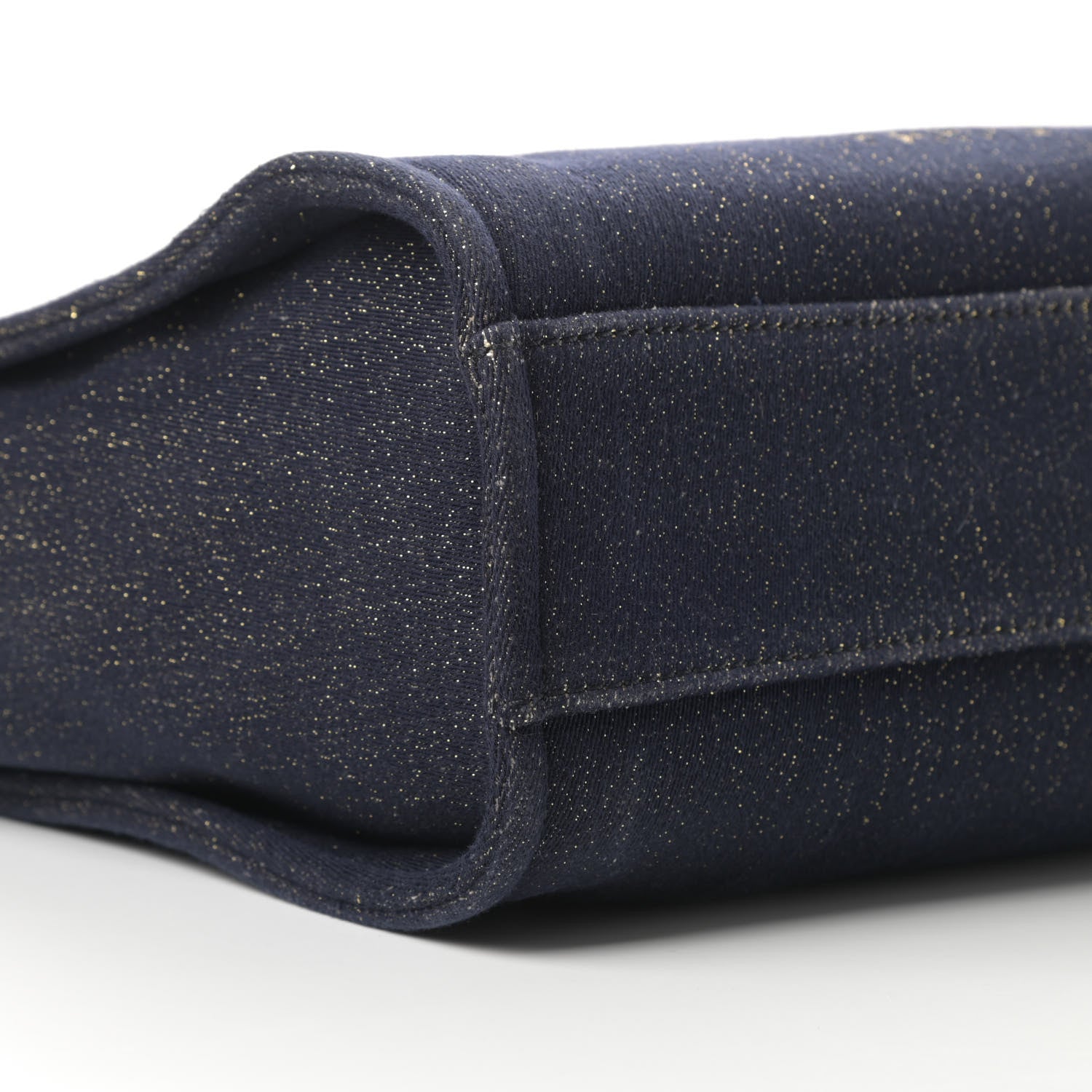 Chanel Lurex Canvas Small Deauville Tote Navy Blue Gold 9 of 12