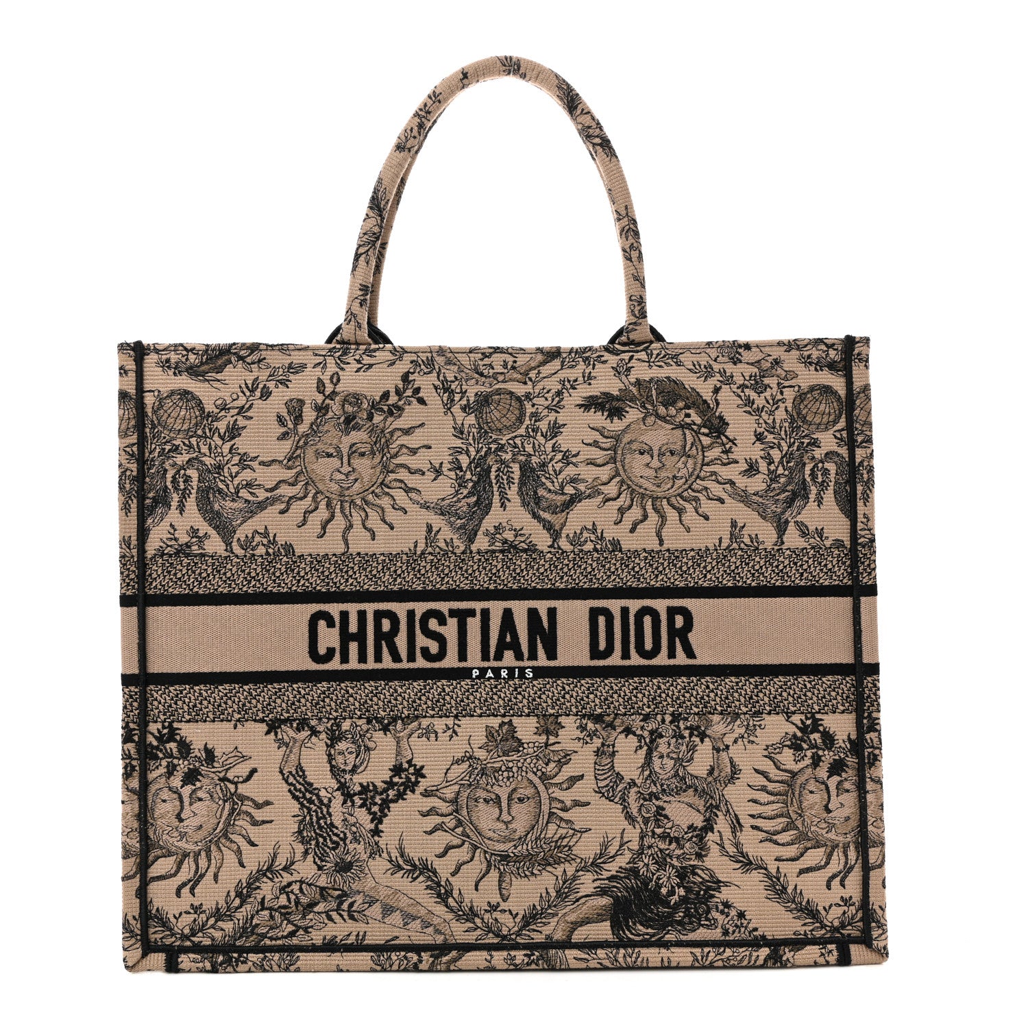 Christian Dior Canvas Embroidered Large Toile de Jouy Soleil Book Tote Beige 1 of 13