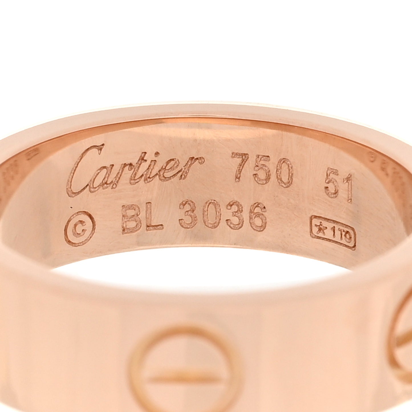 18K Pink Gold 5.5mm LOVE Ring 51 5.75