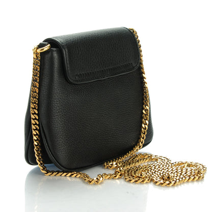 Gucci Pebbled Calfskin Small 1973 Chain Shoulder Bag Black 3 of 7
