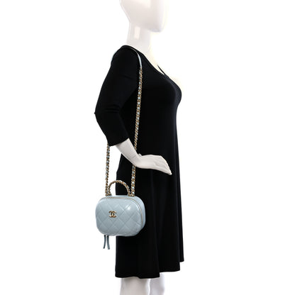 Chanel Lambskin Quilted Small CC Bubble Vanity Case Light Blue 3 of 9