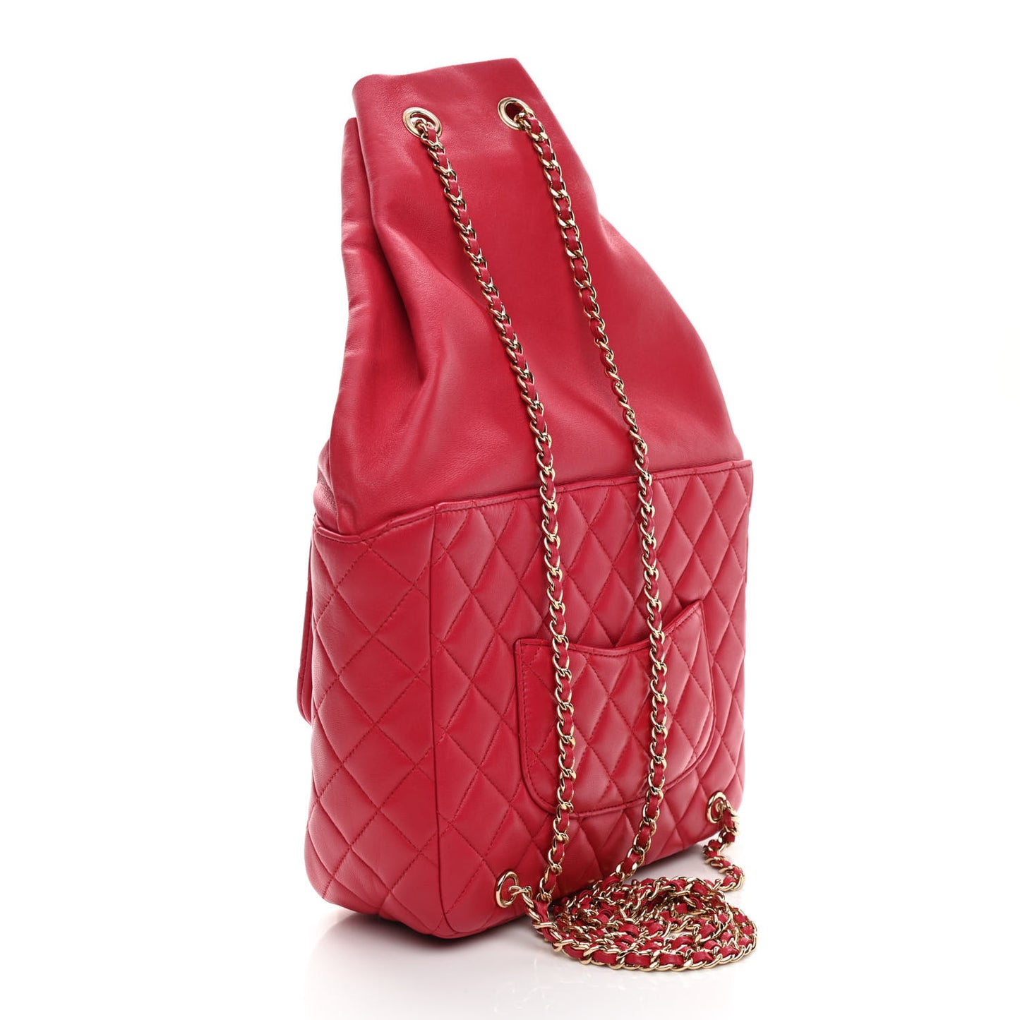 Lambskin Quilted Large In Seoul Backpack Dark Pink