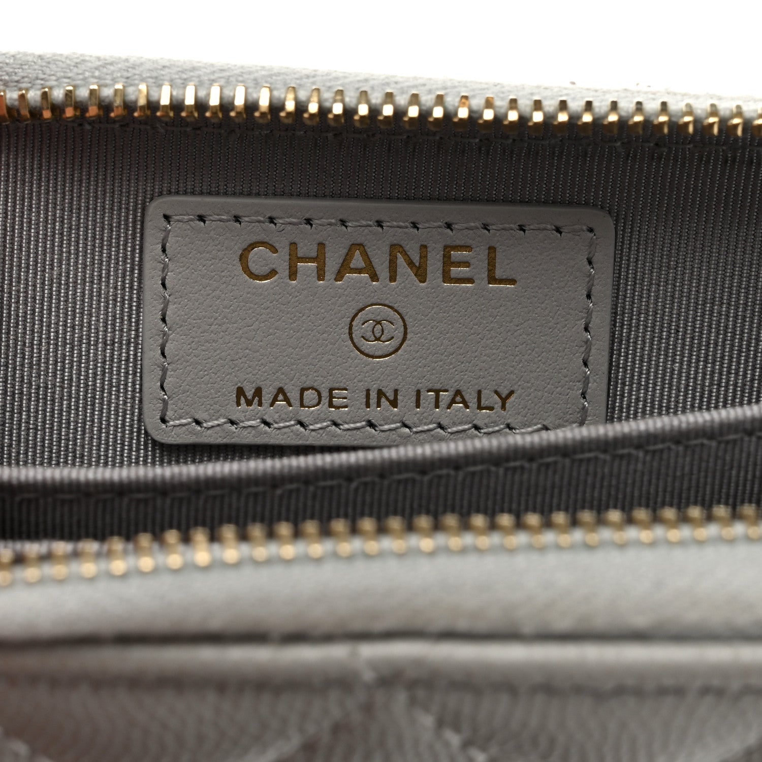 Chanel Caviar Quilted Zip Coin Purse Grey 6 of 8