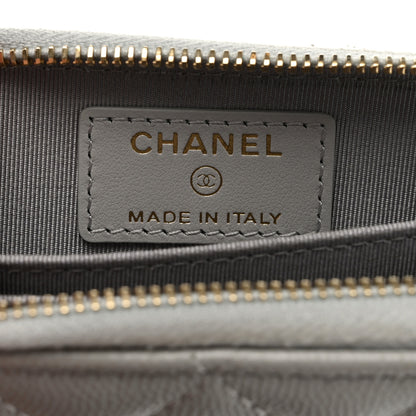 Chanel Caviar Quilted Zip Coin Purse Grey 6 of 8