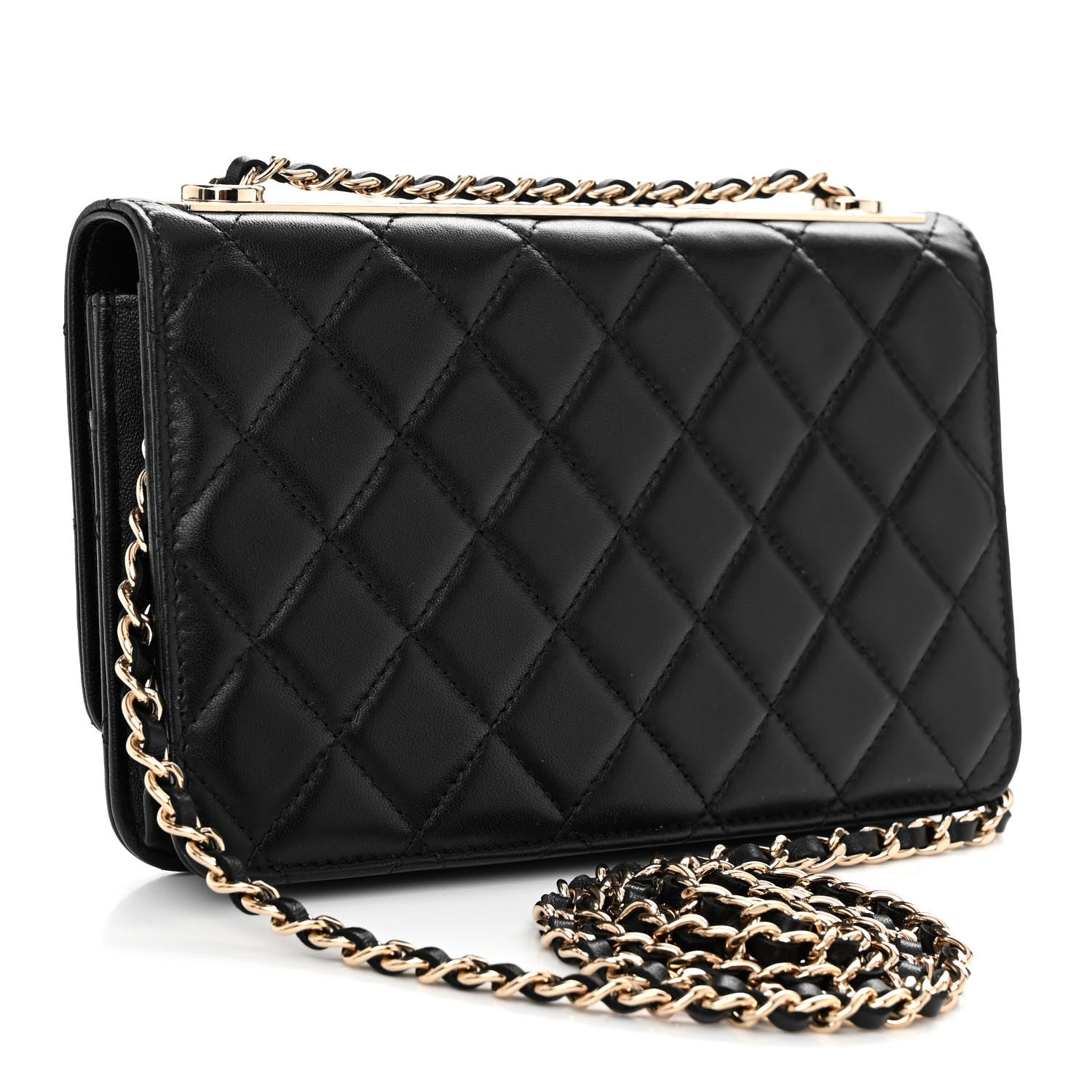 Chanel Lambskin Quilted Trendy CC Wallet On Chain WOC Black 3 of 12