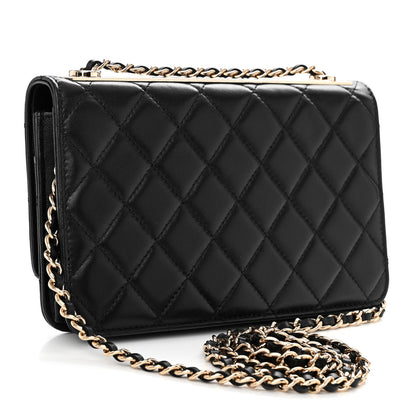 Chanel Lambskin Quilted Trendy CC Wallet On Chain WOC Black 3 of 12