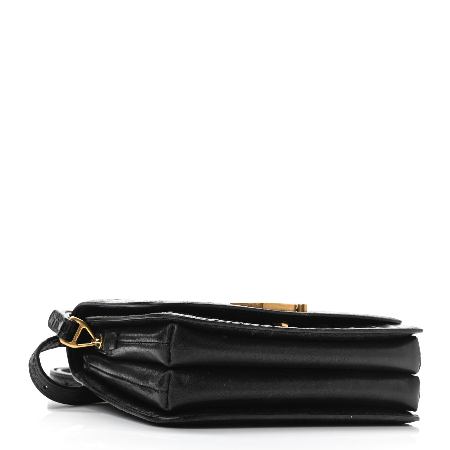 Balenciaga Shiny Calfskin Crocodile Embossed Small B Bag Black 4 of 12