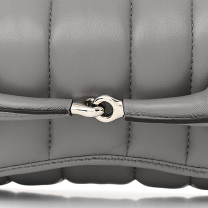 Gucci Nappa Vertical Matelasse Small Maxi Horsebit Chain Shoulder Bag Gray 8 of 14