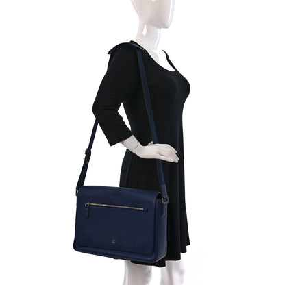 MCM Calfskin Messenger Bag Blue 2 of 11